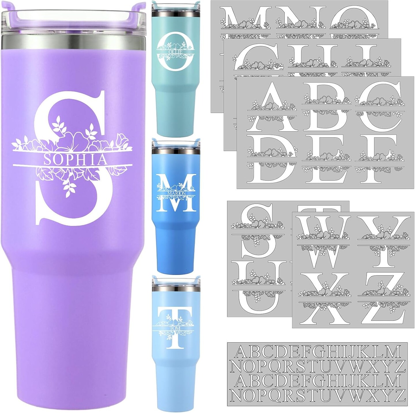 10 Sheets Waterproof Split Letter Stickers (White) 11.81 x 7.87 x 0.2 inches