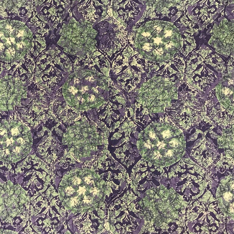 1 Yard Purplish Balls Linen Cotton Blend Print Fabric Midweight Printed 58 Inch Width