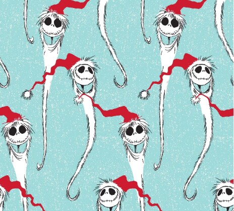 Licensed Disney Print Nightmare Before Christmas Santa Jack Cotton Fabric by the Yard