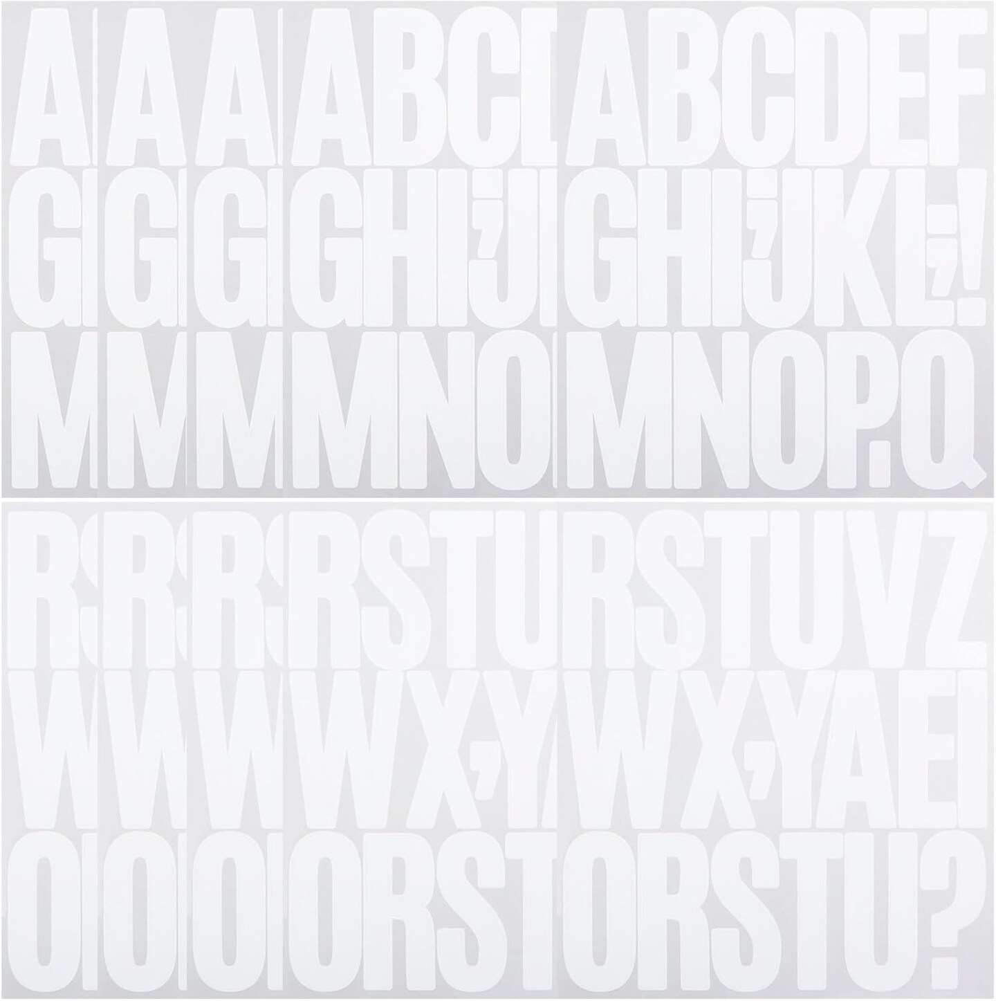 3 Inch Letters Stickers,210 Pieces White Alphabet Punctuation Sticker