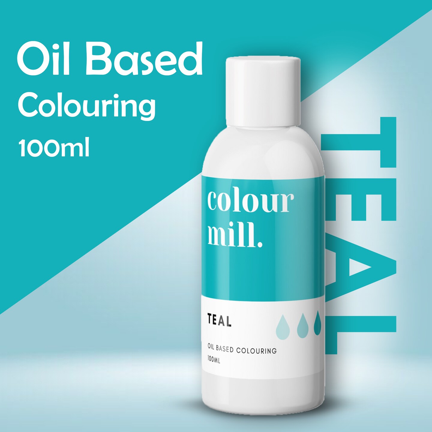 100ml Teal Oil Based Food Coloring Gel for Baking Buttercream Vegan Halal Kosher Certified