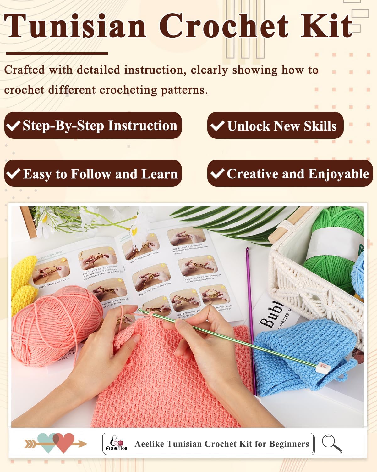 Crochet Dishcloth with Yarns