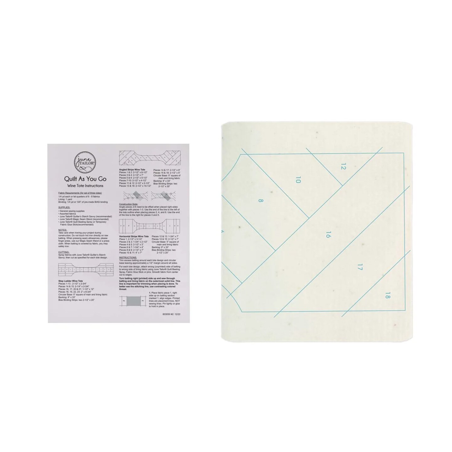 Wine Totes Quilt-As-You-Go Kit (3 Pack) | DIY Fabric Wine Gift Bag Sewing Kit