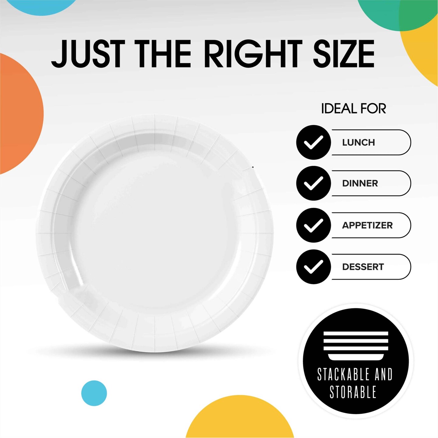 50 Count White Paper Plates Elegant Disposable Plates For Parties And Events 7 Inch