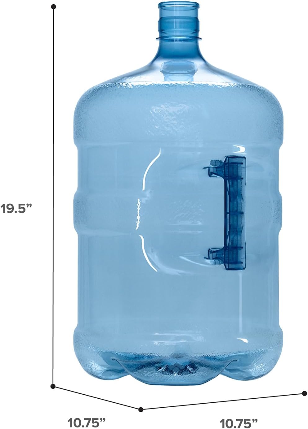 5 Gallon Plastic Crown Cap Reusable Water Bottle Container (Natural Blue)