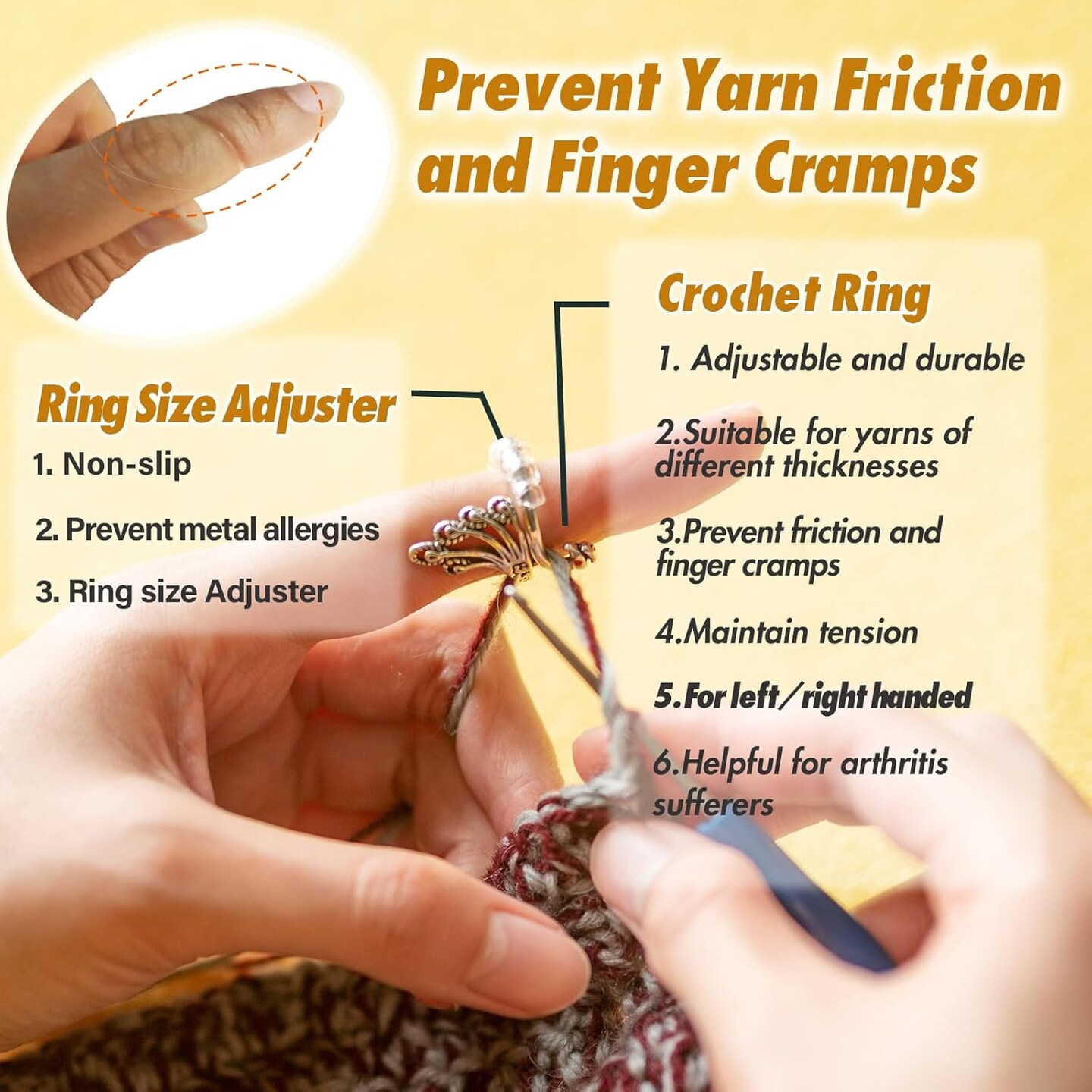 8 Pack Adjustable Crochet Yarn