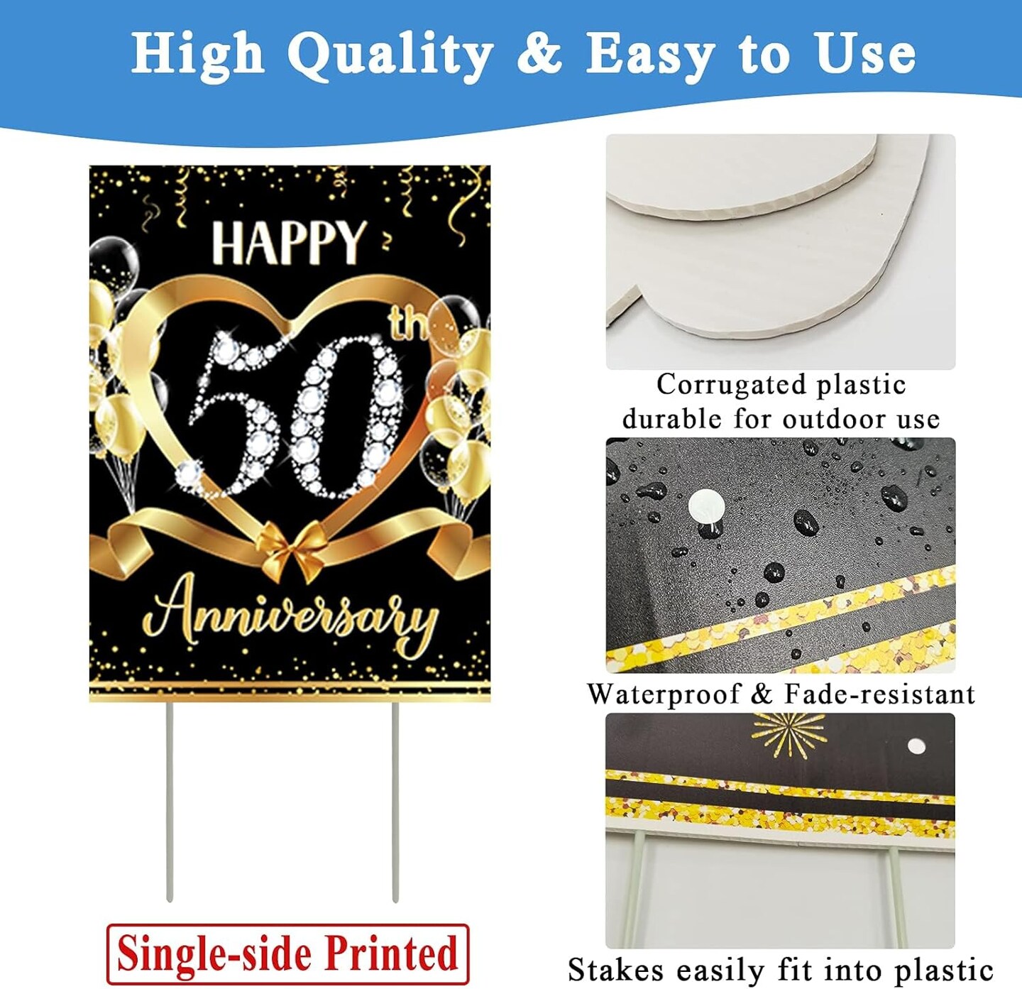 50th Anniversary Yard Sign Decoration