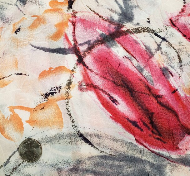 1 Yard Crushed Chiffon Fabric Lightweight Sheer Polyester with Soft Drape 54" Wide