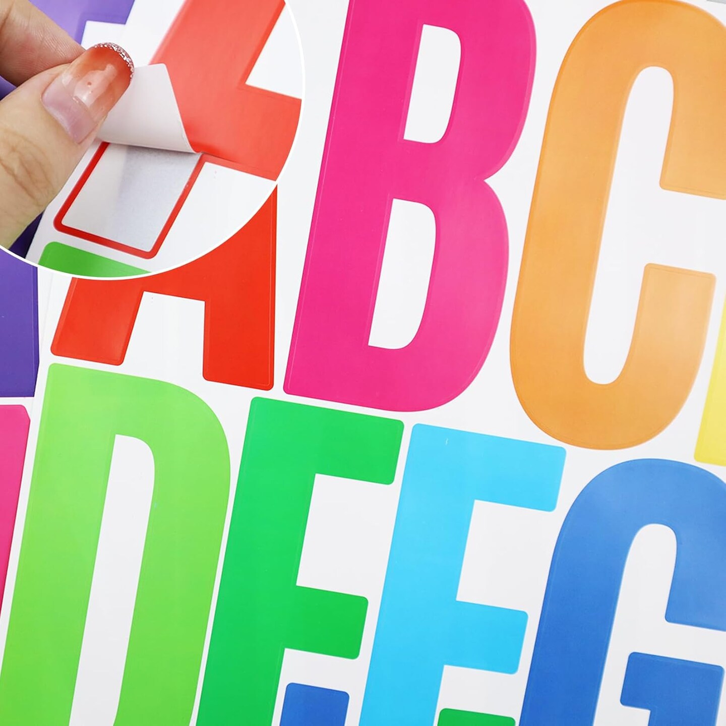 18 Sheets Letter Number Stickers (Multi) 10.5 x 8.7 x 0.1 inches