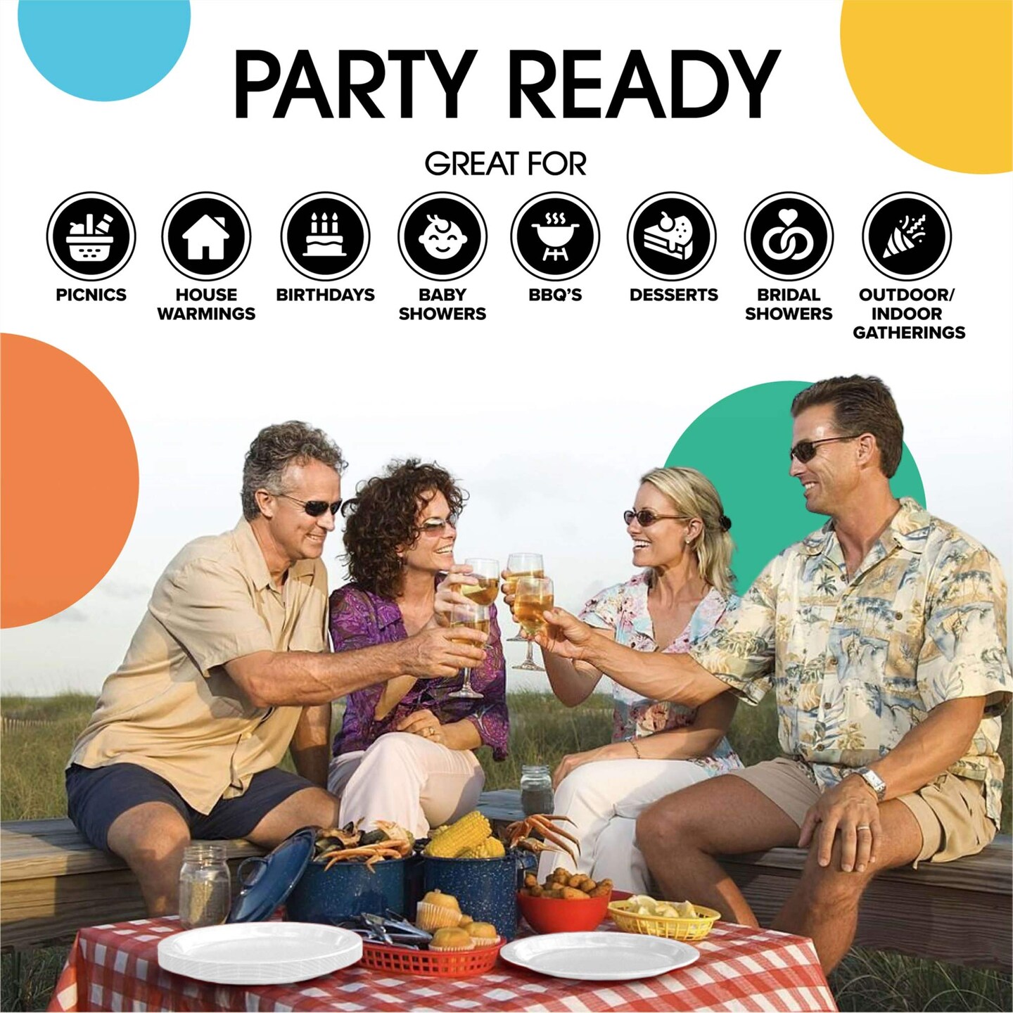50 Count White Paper Plates Elegant Disposable Plates For Parties And Events 7 Inch