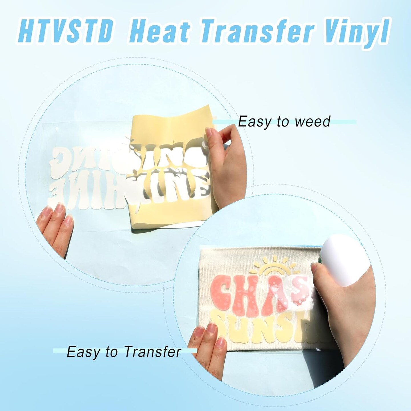 Color Changing HTV Heat Transfer Vinyl - 6Pcs (Color Changing) 12 inches x 10 inches