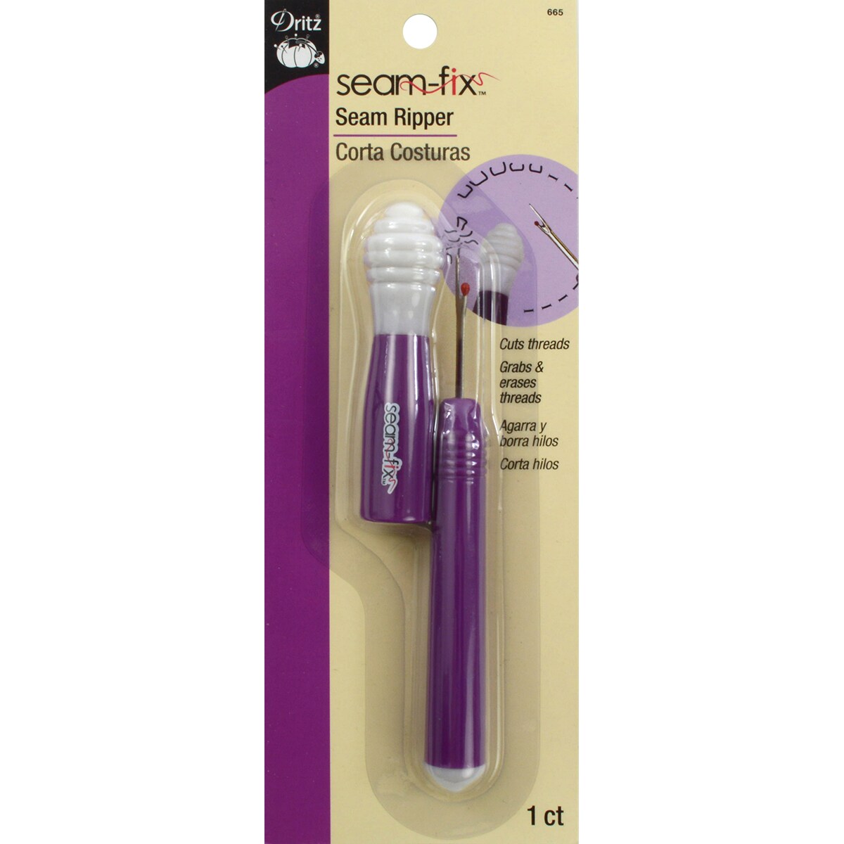 Dritz Seam-Fix Seam Ripper-Purple