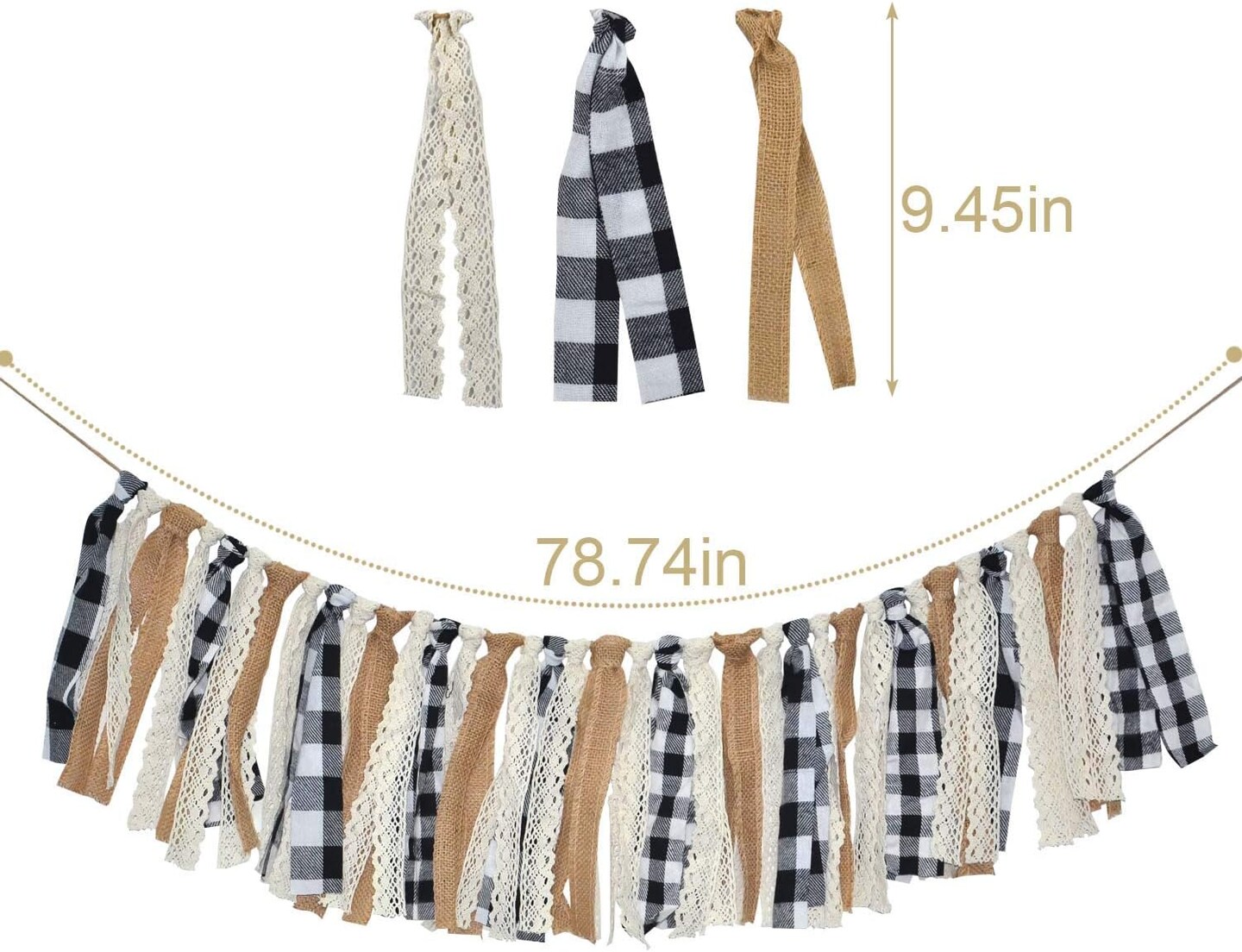 Buffalo Check Plaid Banner Black and White Gingham Spring Summer