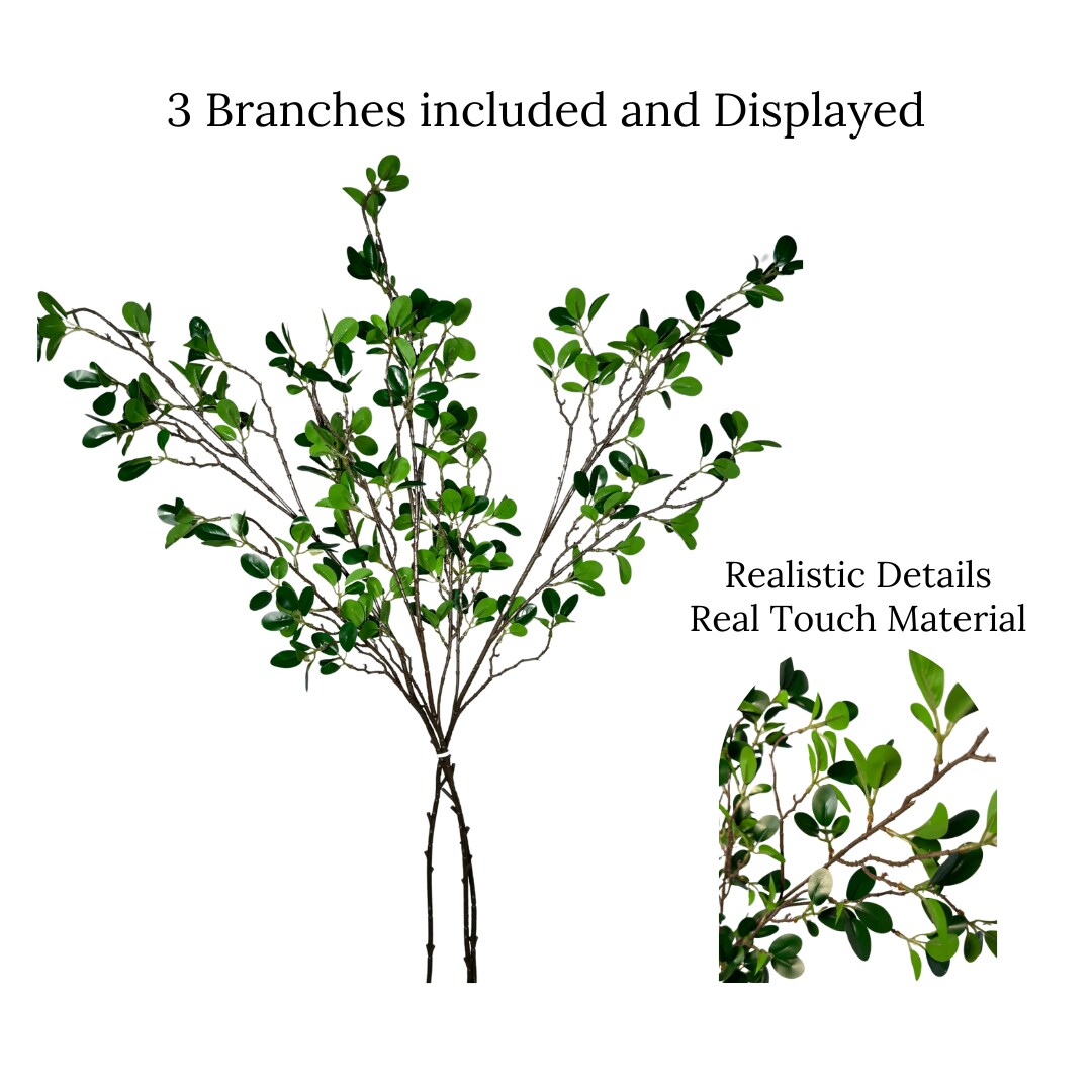 Yves Artificial Italian Ficus Branch Set of 3 42&#x201D;