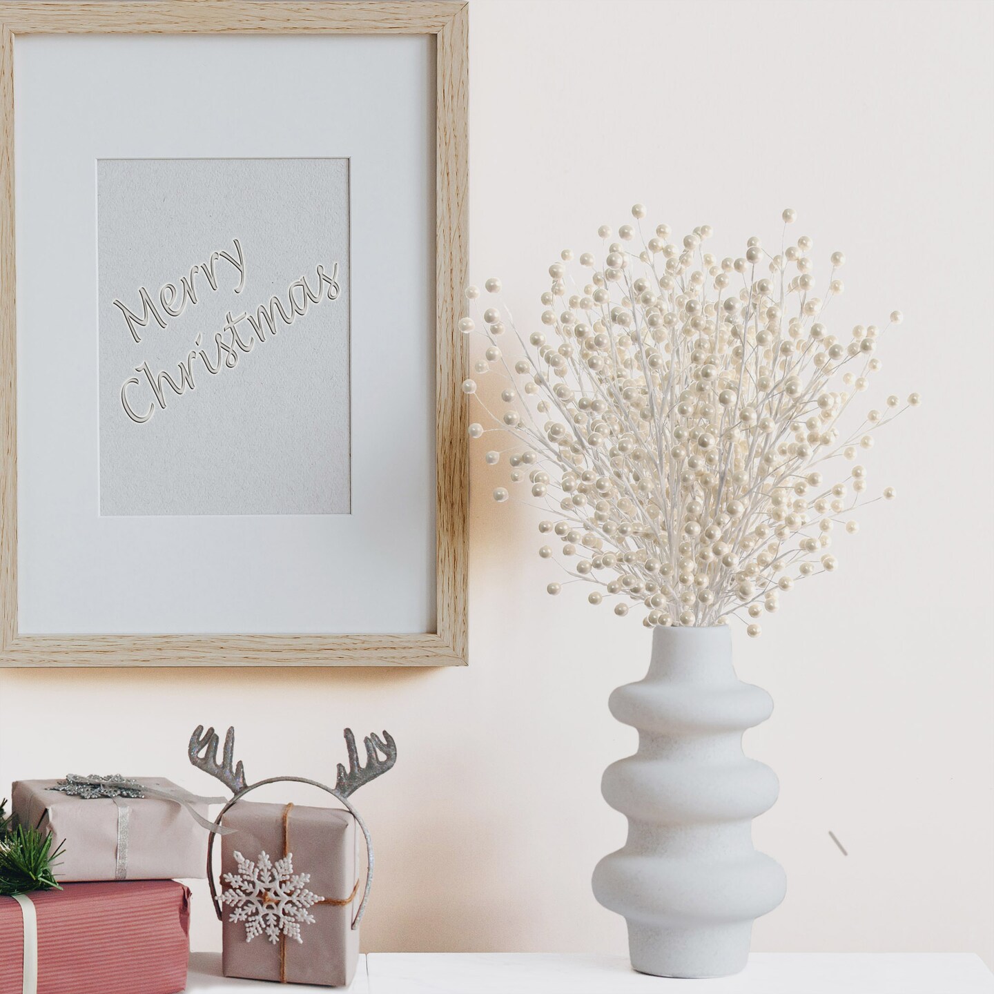 12-Pack: Pearl White Holly Berry Pick with 35 Lifelike Berries