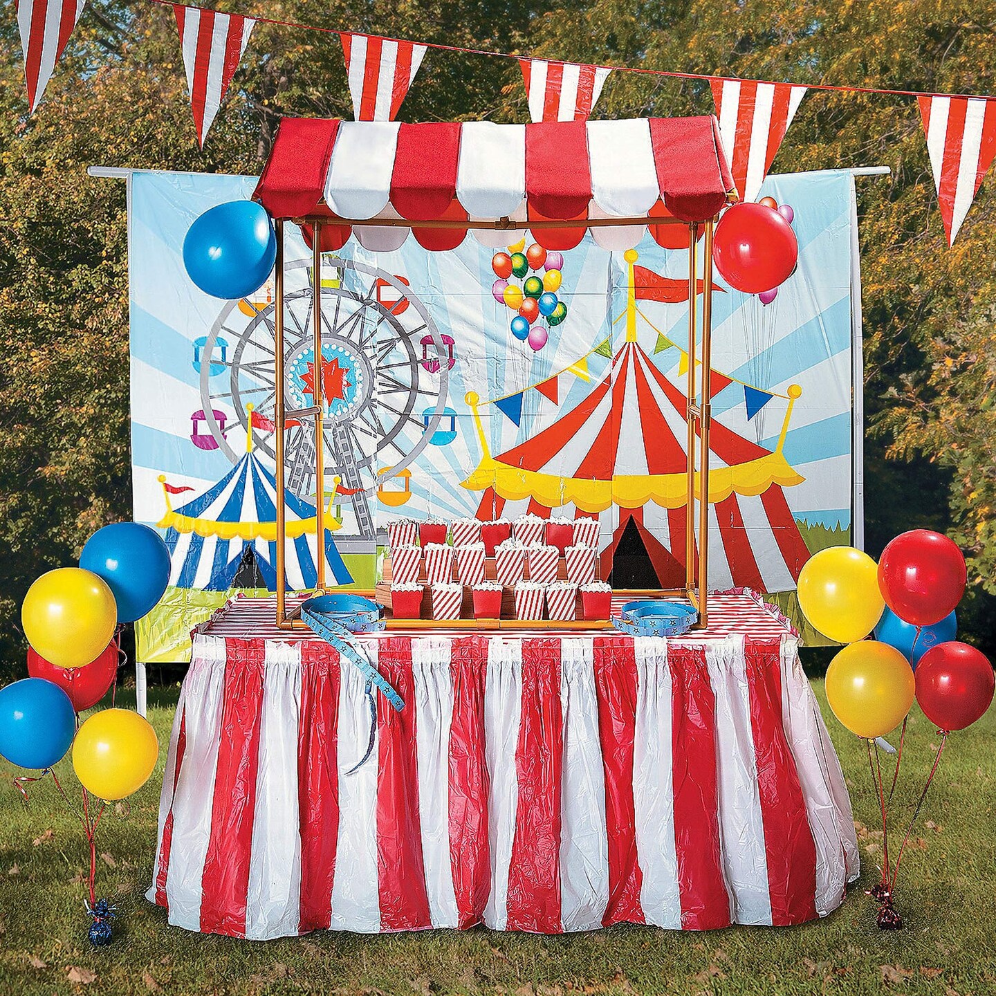 4th of July Mini Striped Popcorn Boxes 24 Pc.