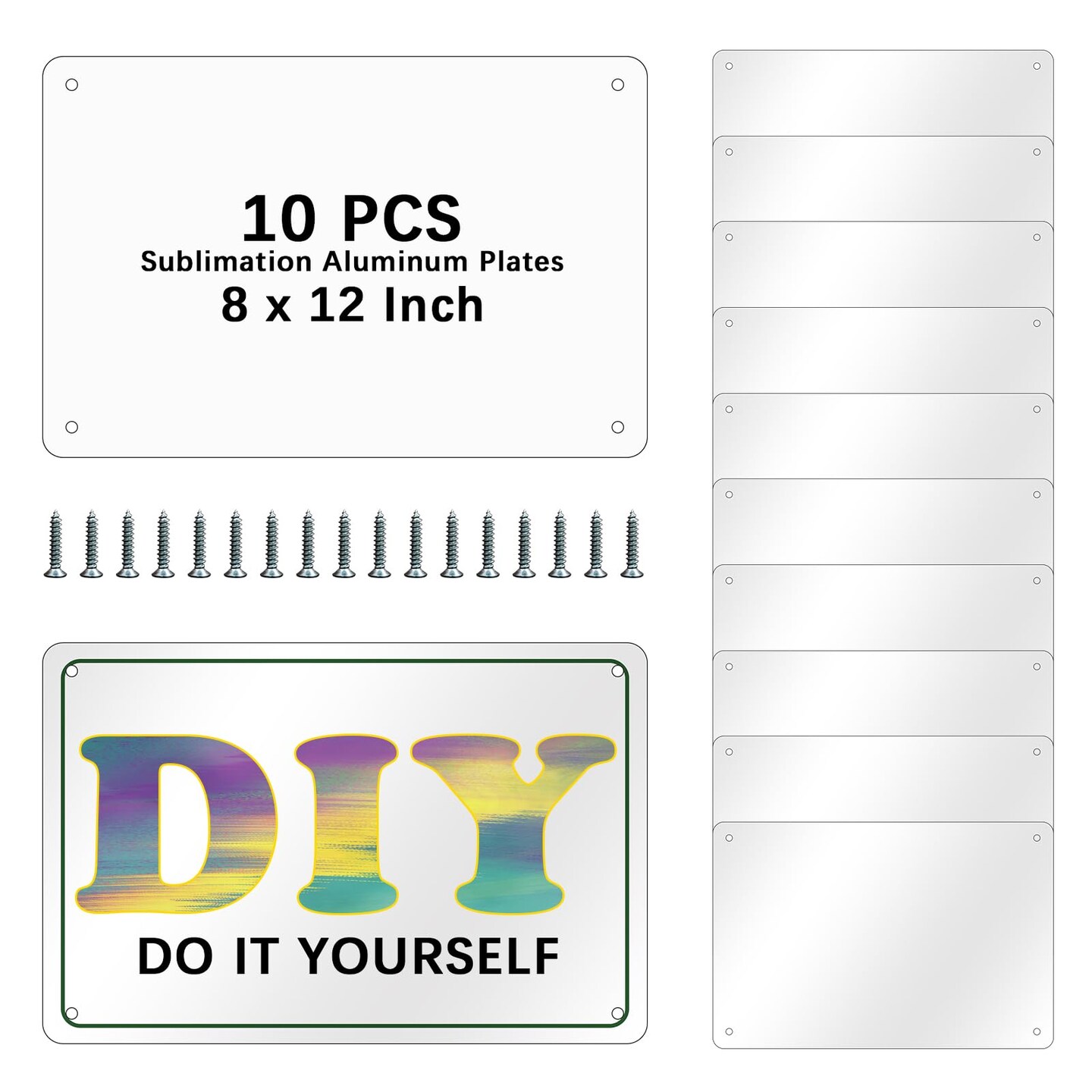 10 pcs sublimation metal sign blanks,8X12 inch sublimation sign blanks Heat Transfer blank metal sign,sublimation yard sign for Sublimation &#x26; Yard Signs