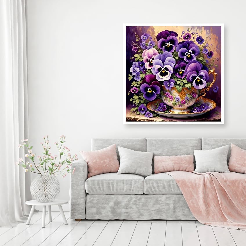Flowers Diamond Painting Kits for Adult-Moth Orchid Diamond Art Kits for Adults,5D Diamond Painting Flower,DIY Full Drill Diamond Painting Flower Gem Art and Crafts 12x12inch
