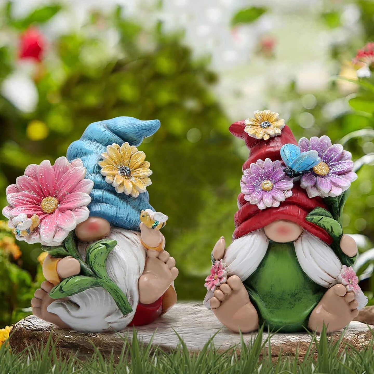 2pcs 4" H Spring Summer Gnome Garden Decorations- Tomte Elf Fall Gnome Decorations Gifts