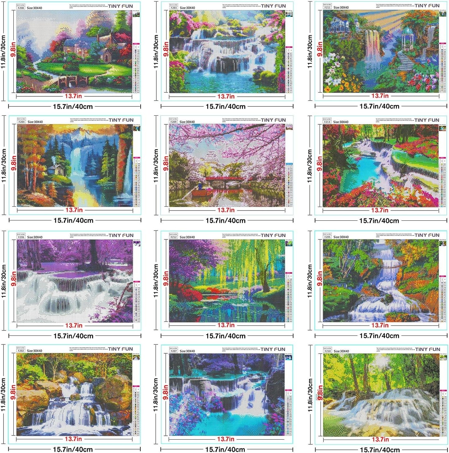 12 Pack Diamond Painting Kits