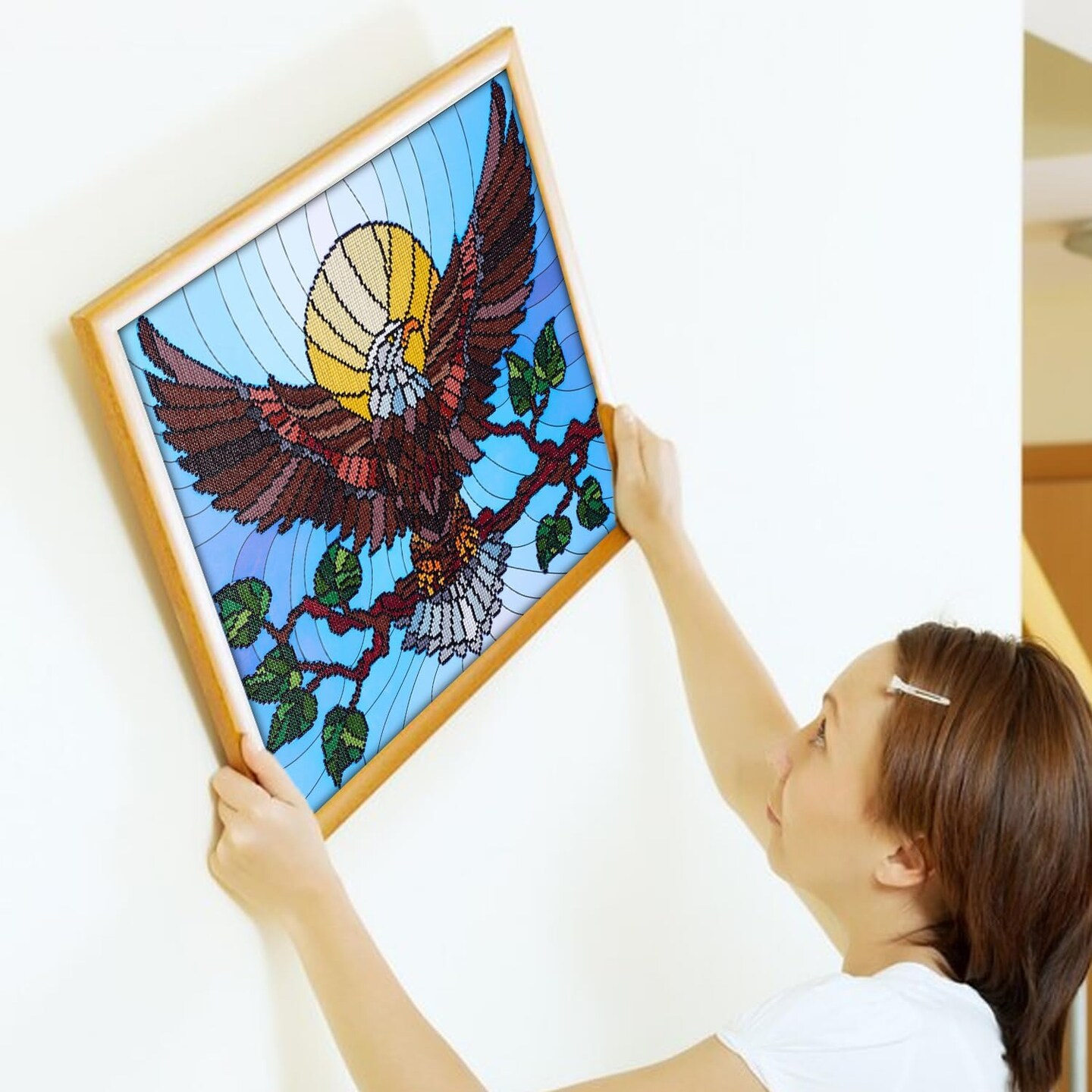 Diamond Painting Kits for Adults 16&#x22;X20&#x22; Advanced Stain Glass Eagle, Full Drill, Art Kits, Dimond Art, for Adults, Kit