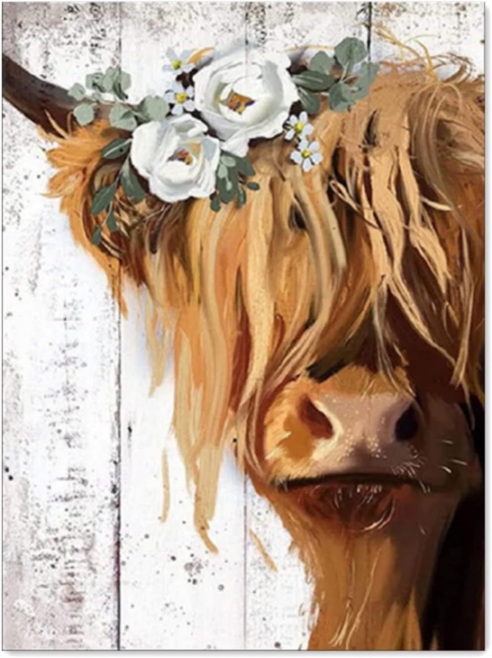 DIY Paint by Number for Adults Beginner Highland Yak Painting Numbers Paint Kits Canvas DIY Arts Crafts for Home Decor 16x20 Inch Without Frame