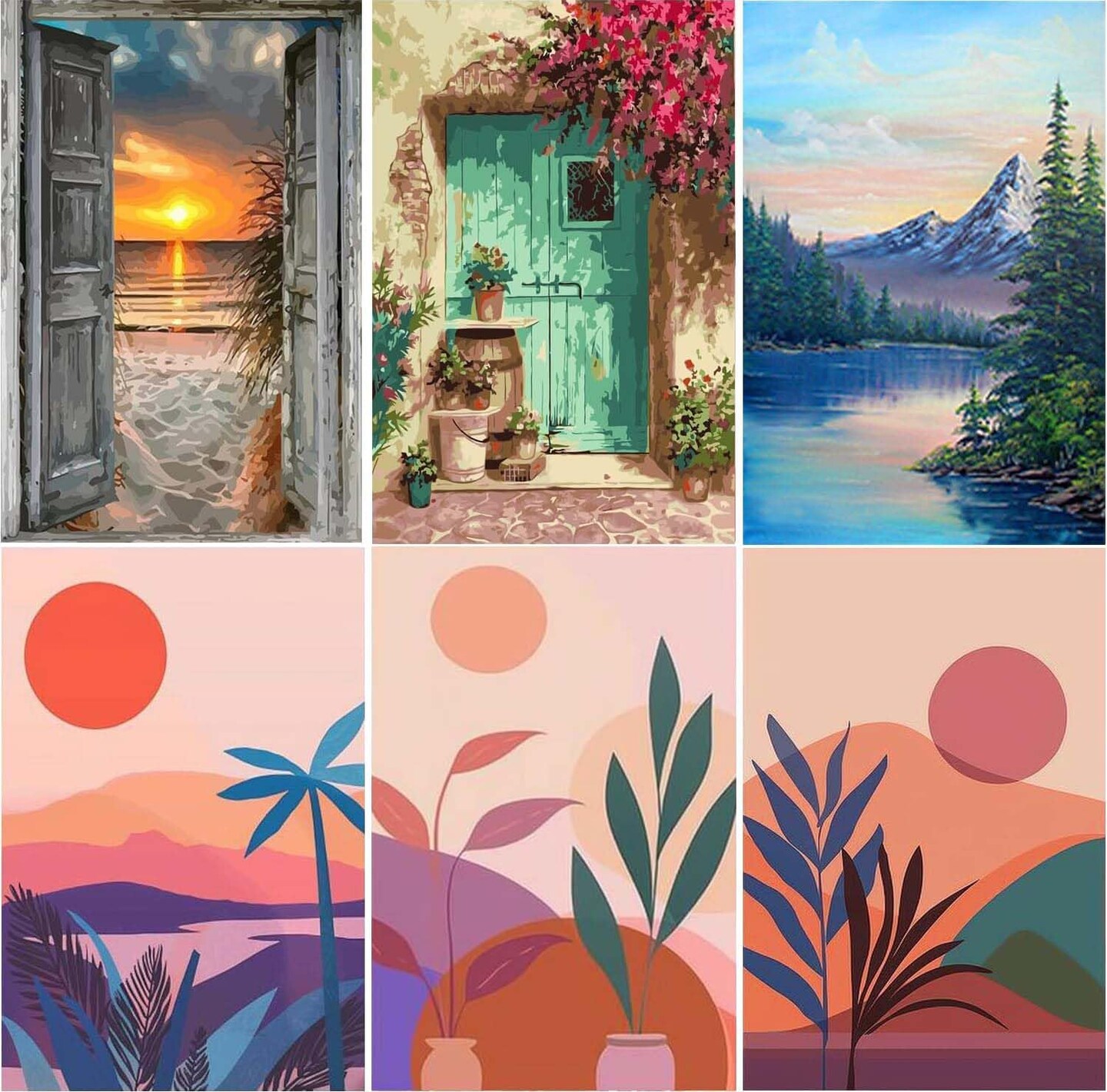 6PCS Landscape Diamond Art Kits