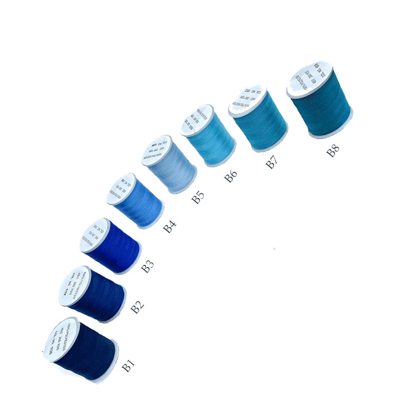 200 Yards Polyester Thread Blue Shade Small Spool for Embroidery and Crafts