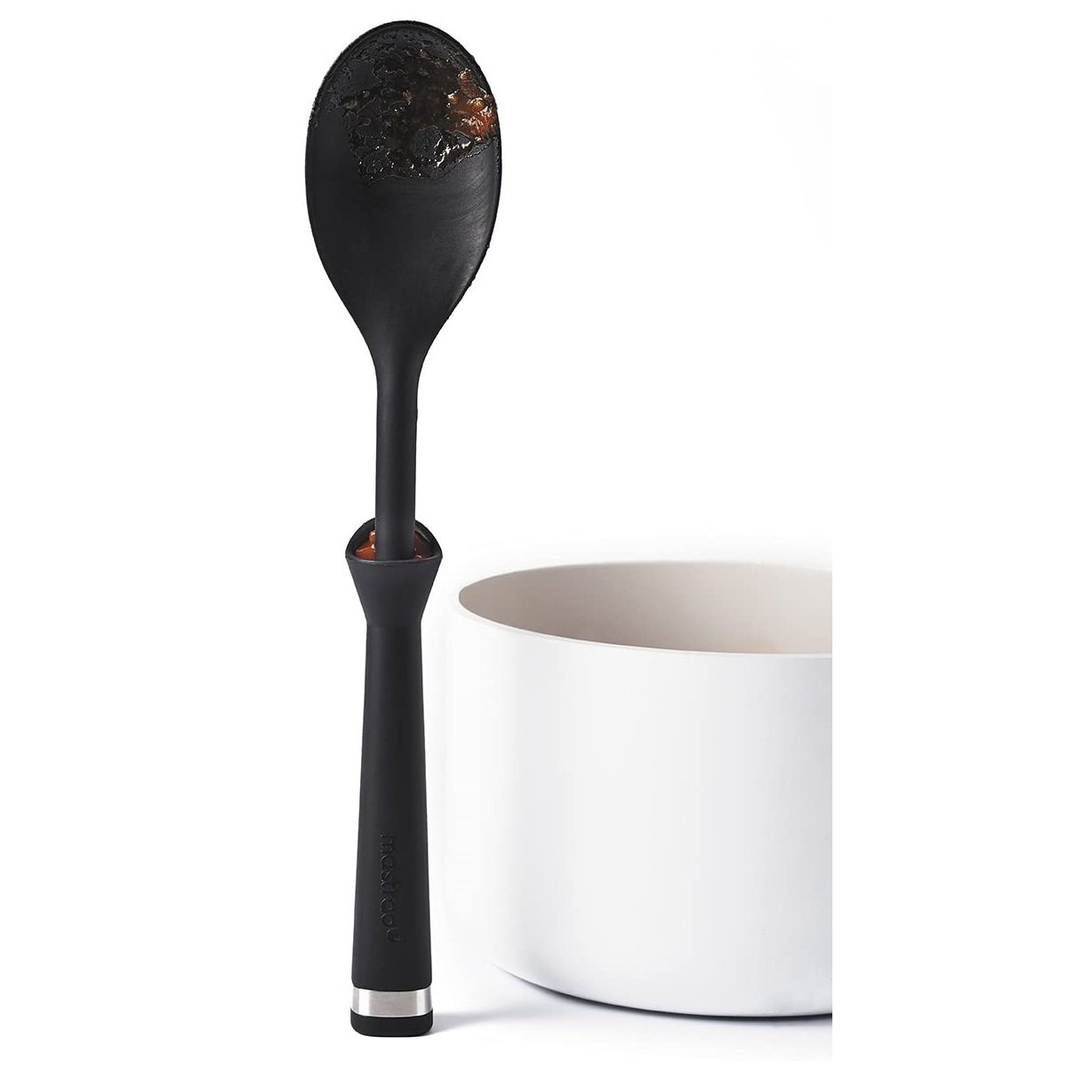 Mastrad 12&#x22; Silicone Standing Spoon - Self Balancing Spoon Stands On Its Own - No Mess, No Spoon Rest