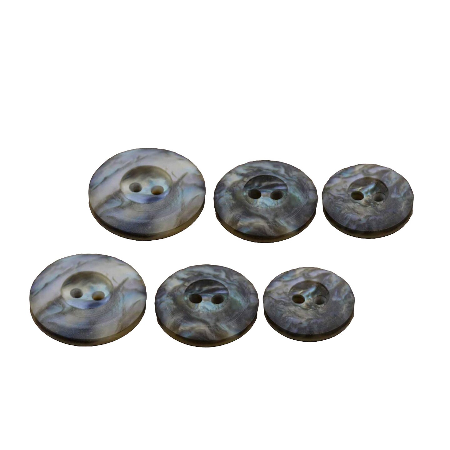 12 Pieces 23mm Gray Marble Shell Buttons 2-Hole Faux Shell Plastic Sewing Buttons