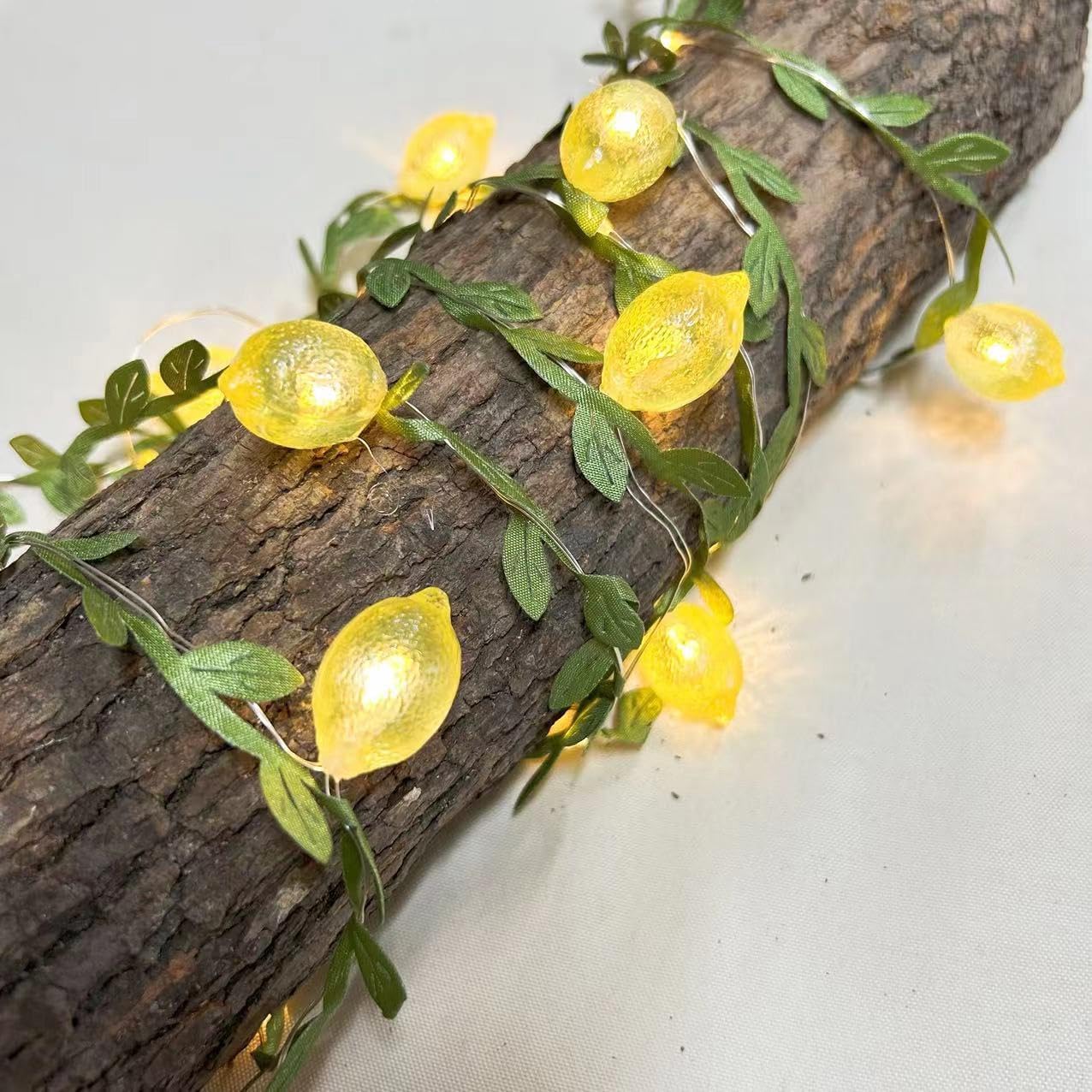 10FT Lemon Vine String Lights – 30 LED Battery-Operated Fairy Lights with Leaves, 8 Modes for Bedroom, Birthday, Garden, and Party Decorations