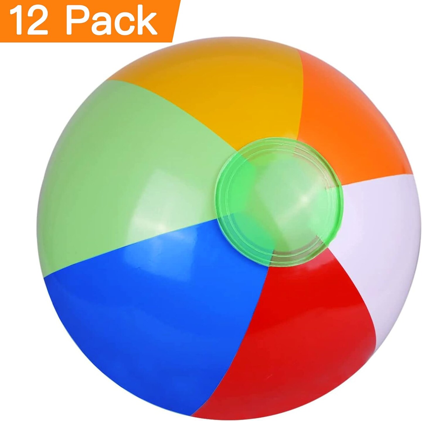 12&#x22; Beach Balls Bulk - Inflatable Swimming Pool Toys for Kids Birthday Party Supplies Favors Luau Decorations - Blow Up Classic Rainbow Color Beachball Summer Water Games Fun Gifts (12 Pack)