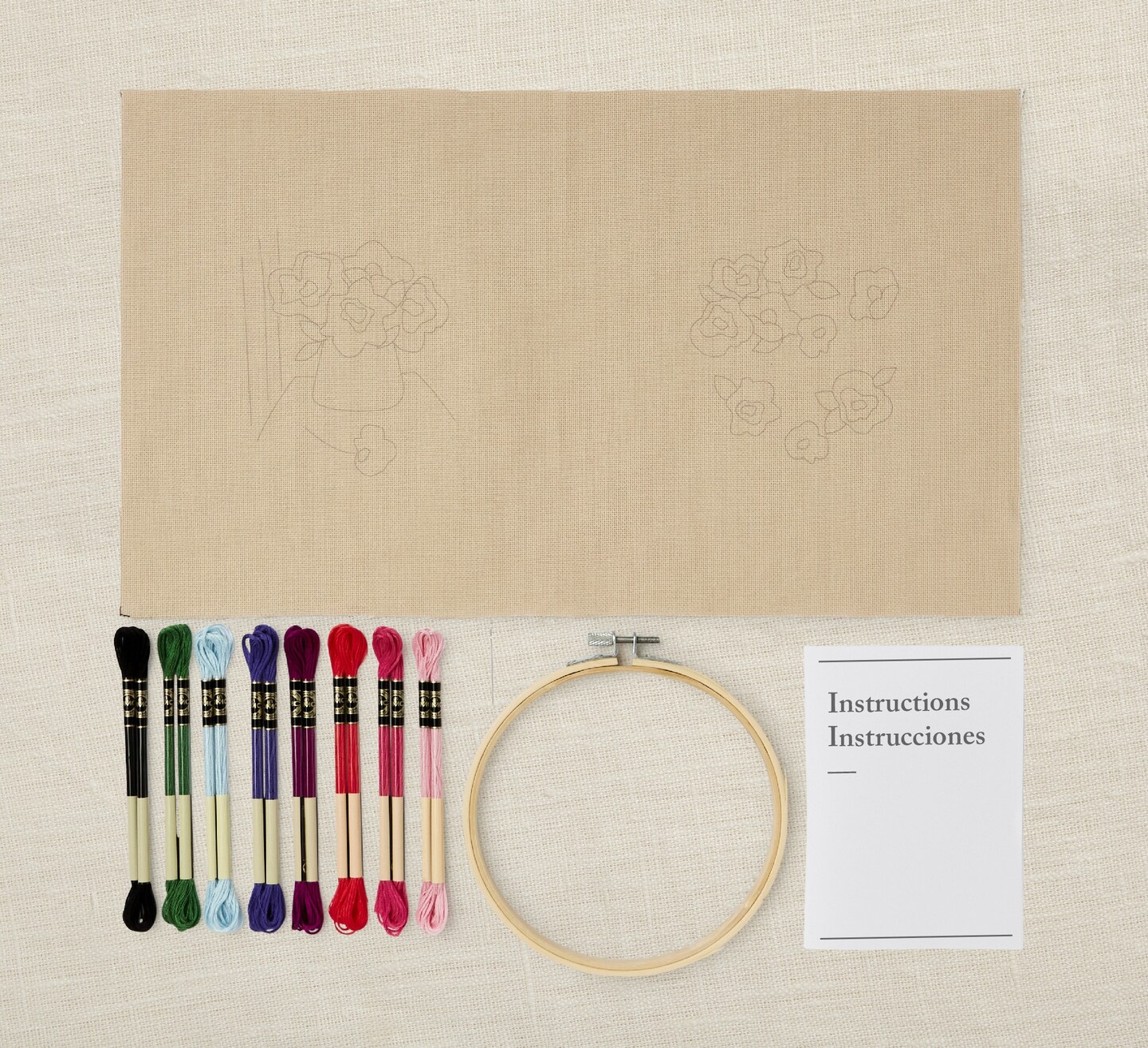 DMC Mindful Making Embroidery Duo Kit-Peaceful Breeze Anemone