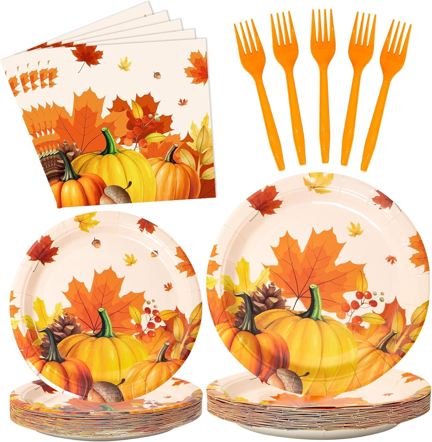 Pumpkin Maple Leaf Thanksgiving Decor (colorful)