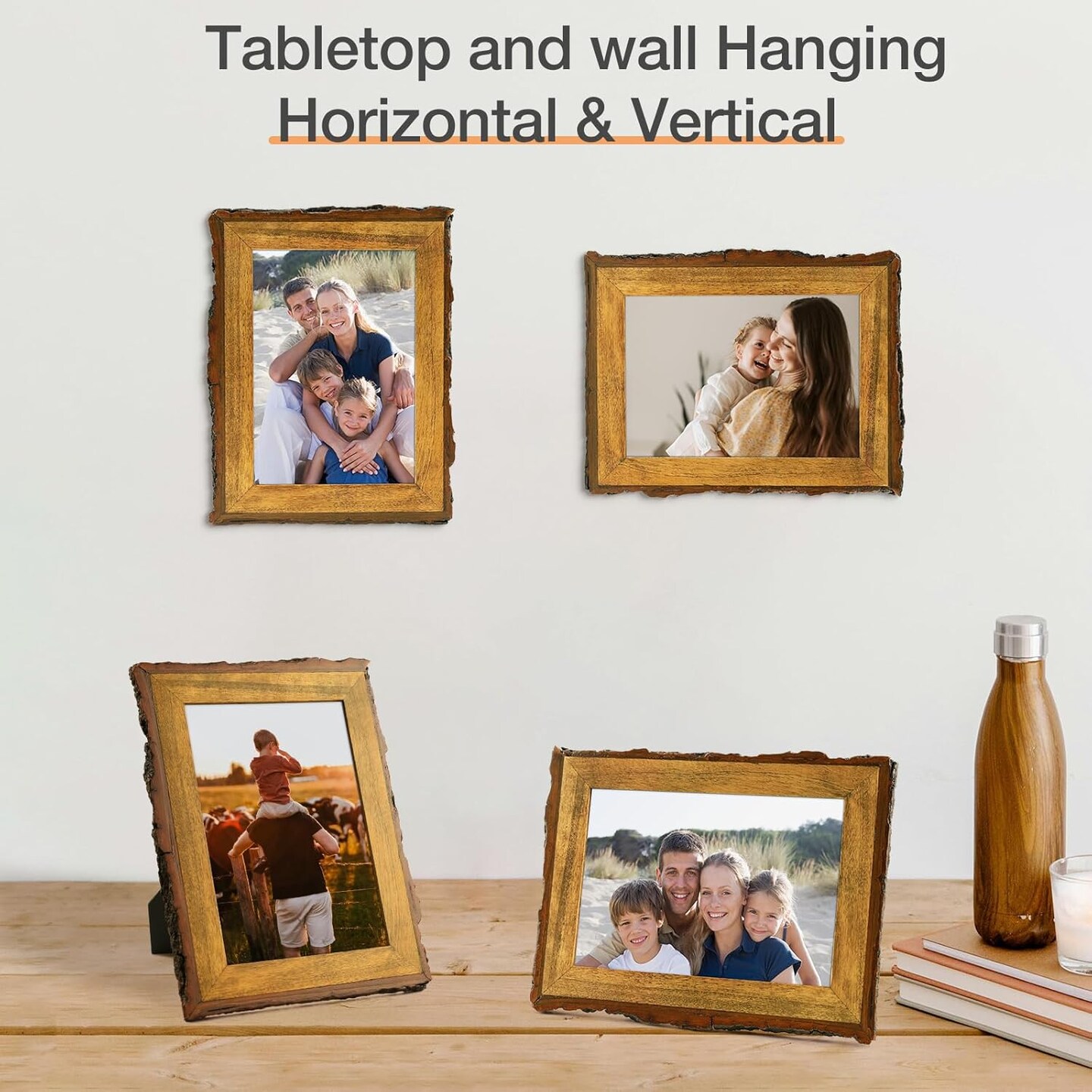 Golden State Art, 5x7 Picture Frame Rustic Brown,(1 Pack)8.03&#x22;L x 6.02&#x22;W
