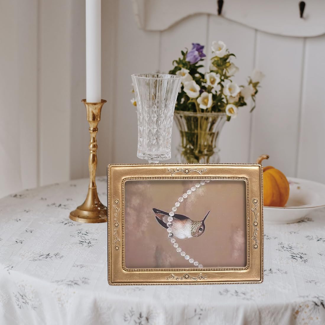 Vintage Picture Frame 5x7 Antique Picture Frame Tabletop and Wall Mount Photo Frame Victorian Home Decor