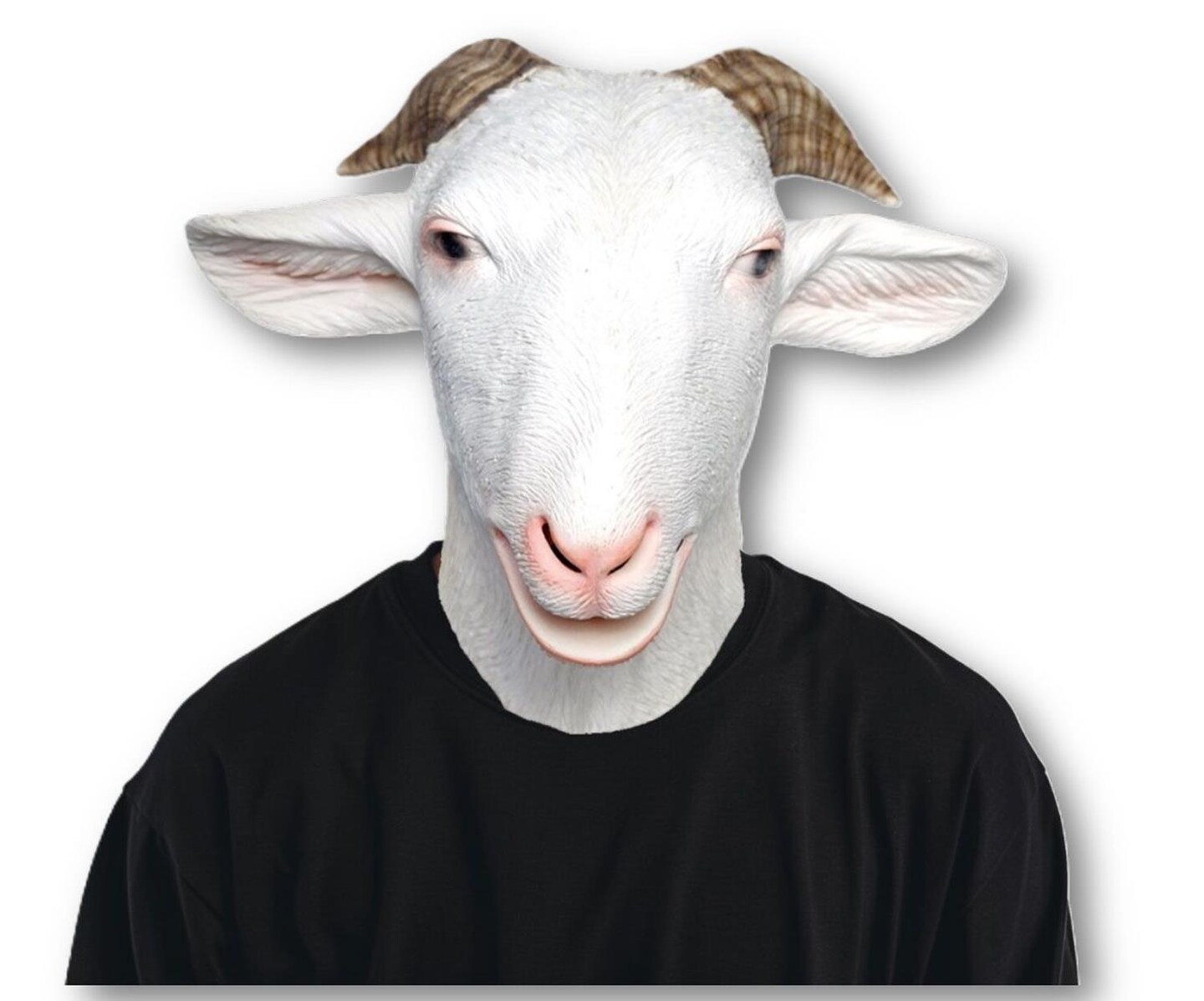 Realistic Goat Mask Full Head Latex Animal Costume for Halloween, Cosplay, Pranks & Parties