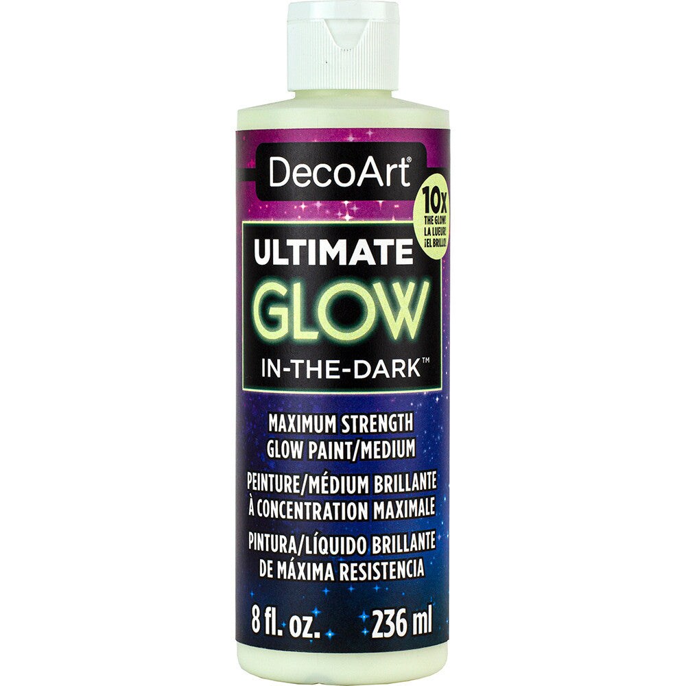 Americana Ultimate Glow-in-the-Dark Acrylic Paint Medium 8oz &#x2013; Premium, Bright, Phosphorescent, Multi-Surface, Long-Lasting, Water-Based, Permanent Finish