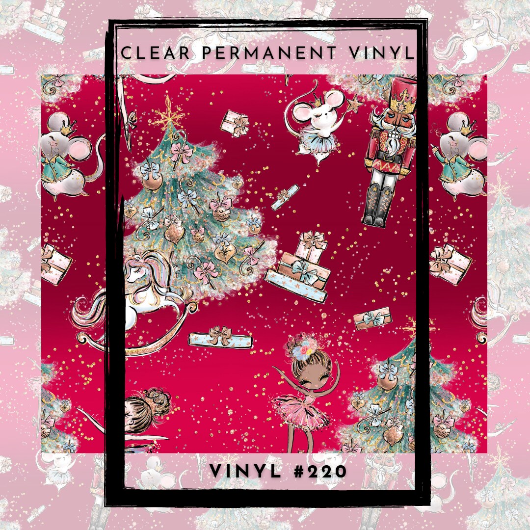 #220 CLEAR Nutcracker Pastel Christmas  12x12 Pattern Vinyl