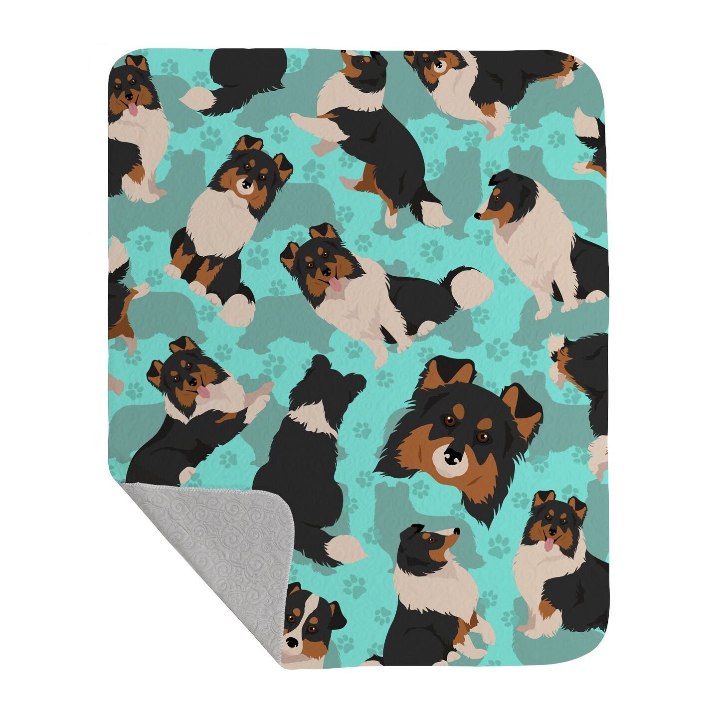 Edge Collections - 50" x 60" - Multicolor - Tricolor Sheltie Quilted Throw Blanket - 1 Piece