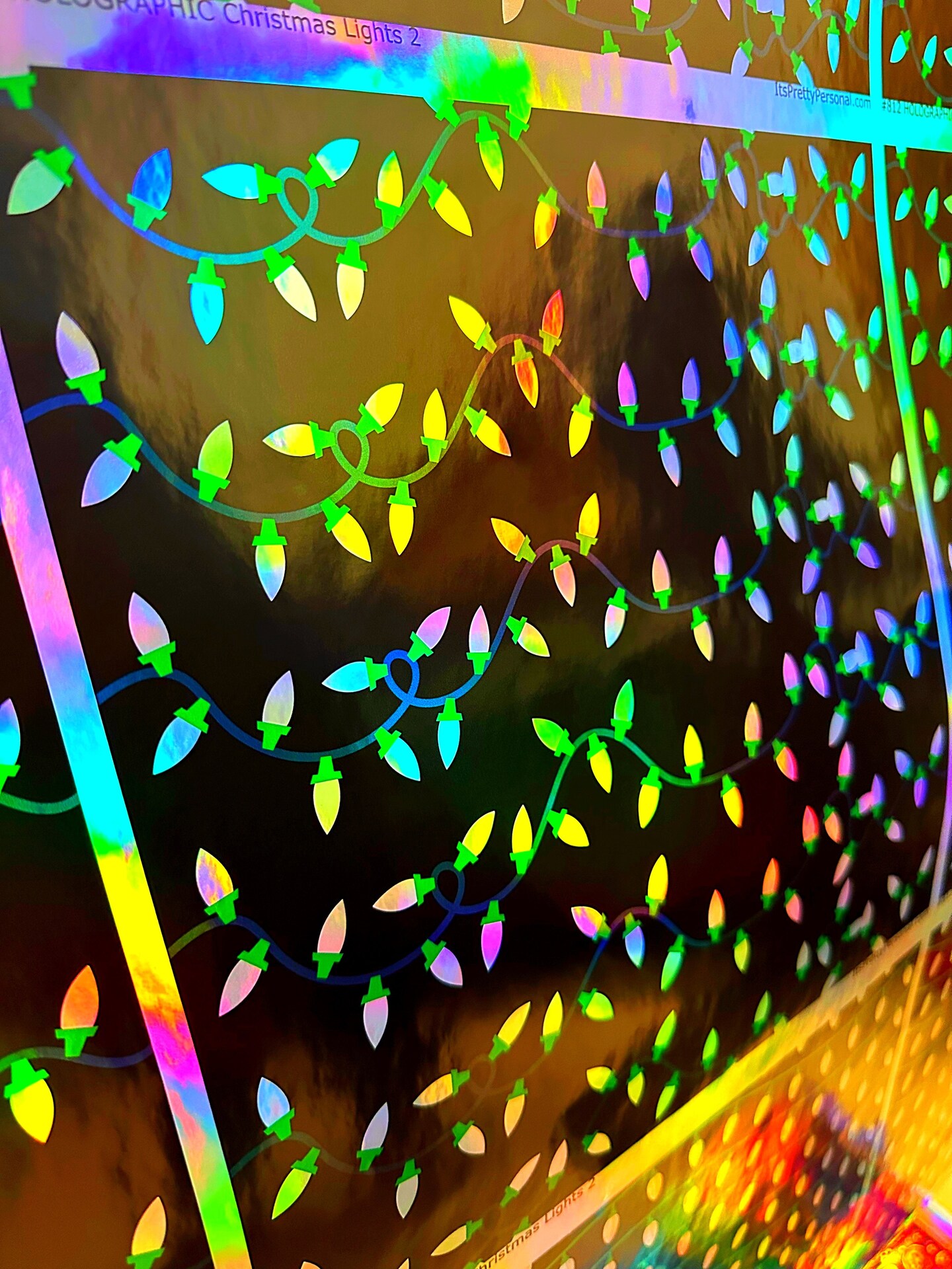 #812 HOLOGRAPHIC -Christmas Lights 2- 12x12 Pattern Vinyl