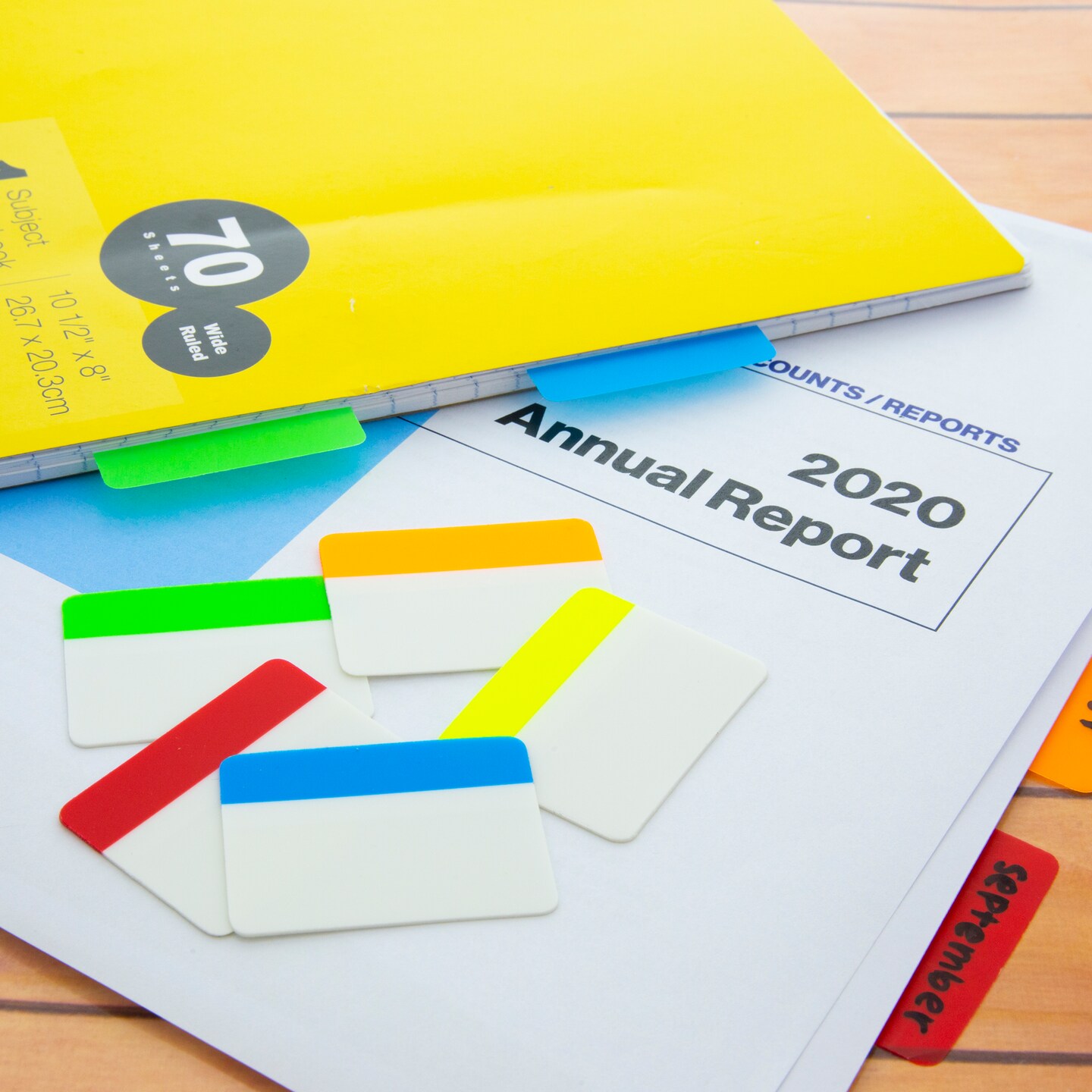 BAZIC Filing Tabs 2&#x22; x 1.5&#x22; 5 Colors (30 Tabs/Pack)