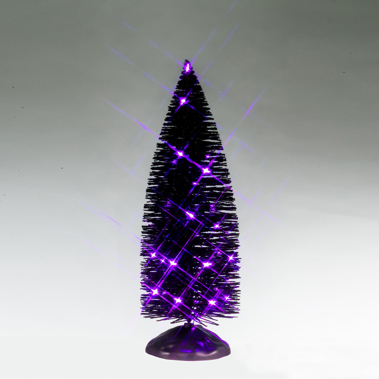 LEMAX Black Bristle Tree With Purple Lights, Battery-Operated(4 #54517