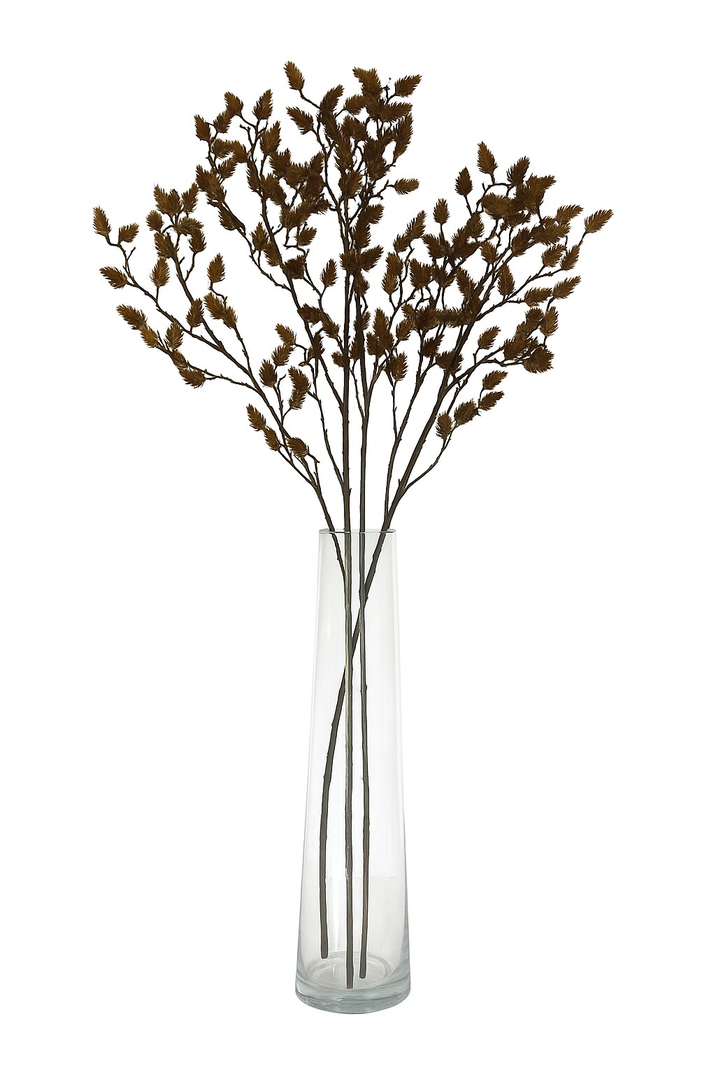 3pc Artificial 35" Pinecone Spray – Rustic Decorative Stem