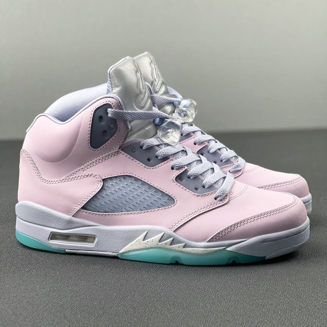 Jordan Men’s Pink and Silver Retro Basketball Sneakers Easter 5’s Size 8 - Jordan 5 Easter 2022 for sale online | eBay main image 2