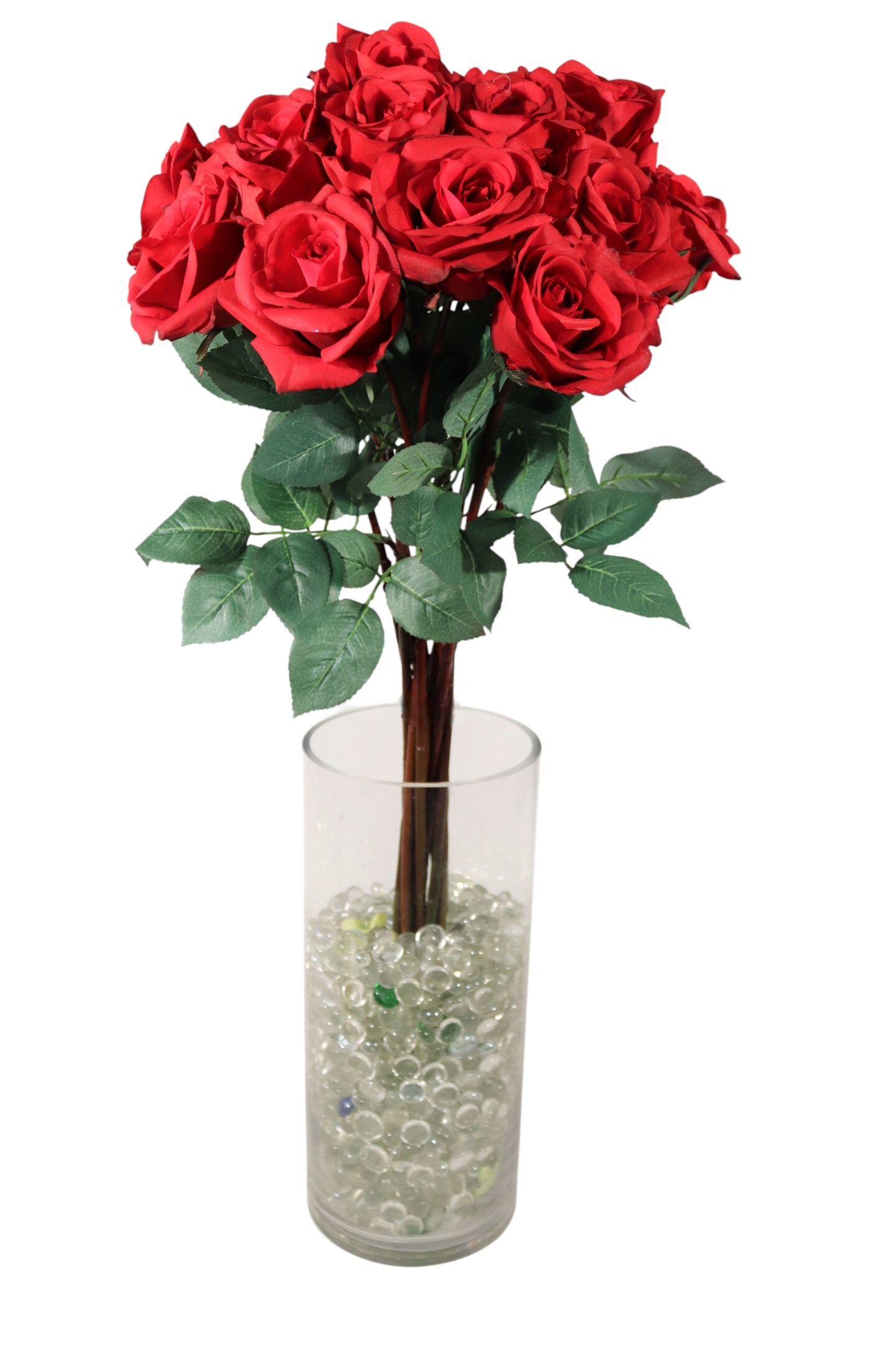 4PC 27&#x201D; Real Touch Red Rose &#x2013; 4&#x201D; Diameter Artificial Flower