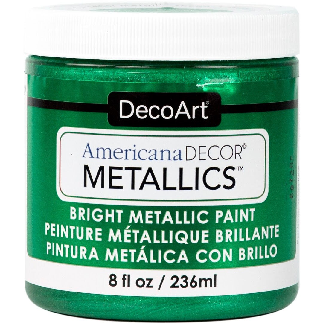 Americana Decor Metallics 8 oz – Ultra-Shine Metallic Acrylic Paint for Furniture, Décor & DIY Projects