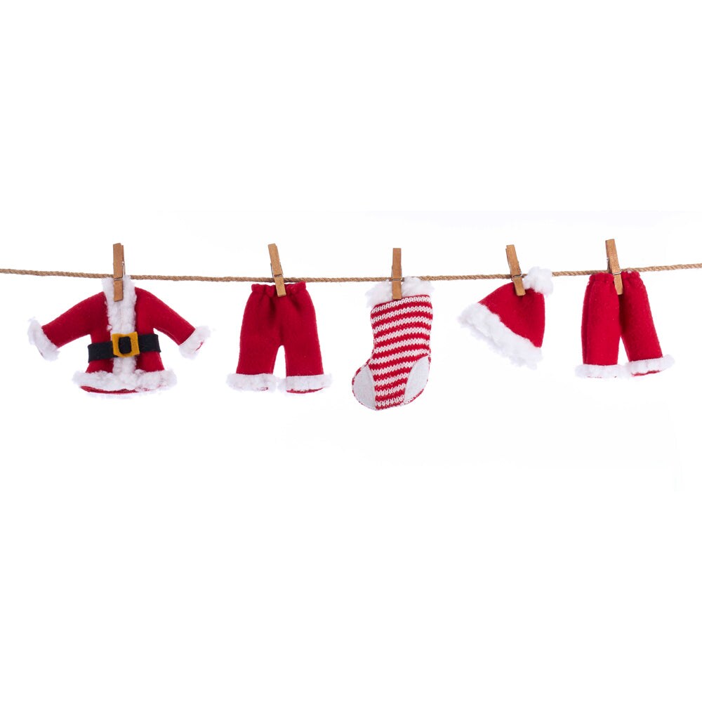 Santa Suit &#x27;Clothesline&#x27; Garland - 32 Inches long