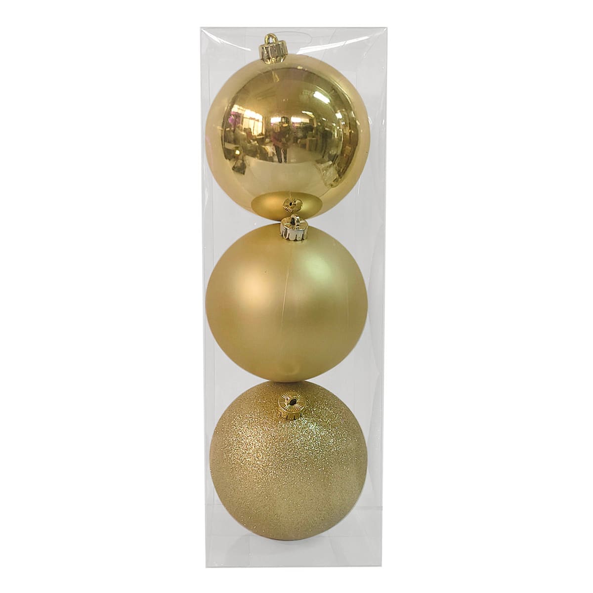 Mix Shatterproof Christmas Ornaments &#x2013; Large 5.9&#x22; Matte, Shiny &#x26; Glitter Balls-3-PCS
