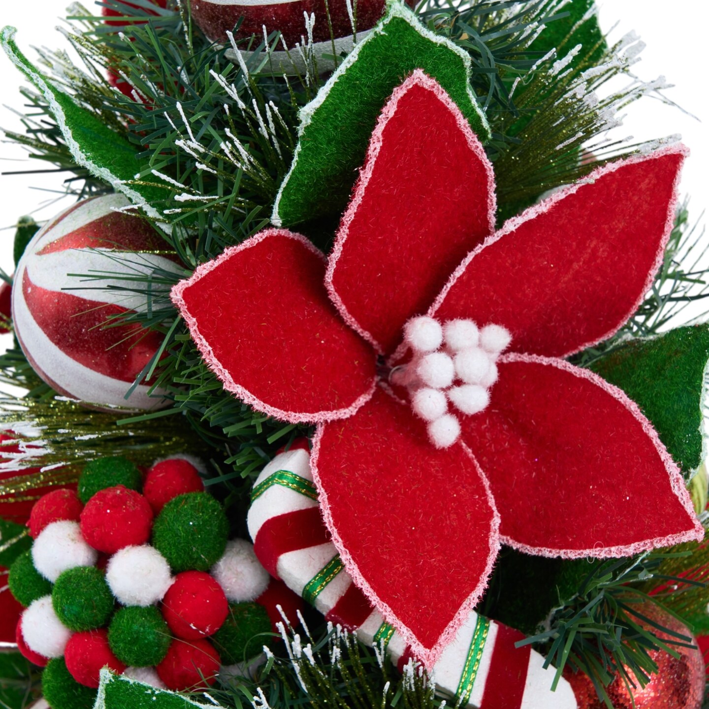 Christmas Peppermint Tabletop Tree - Handcrafted Christmas Decorations - Holiday Tree